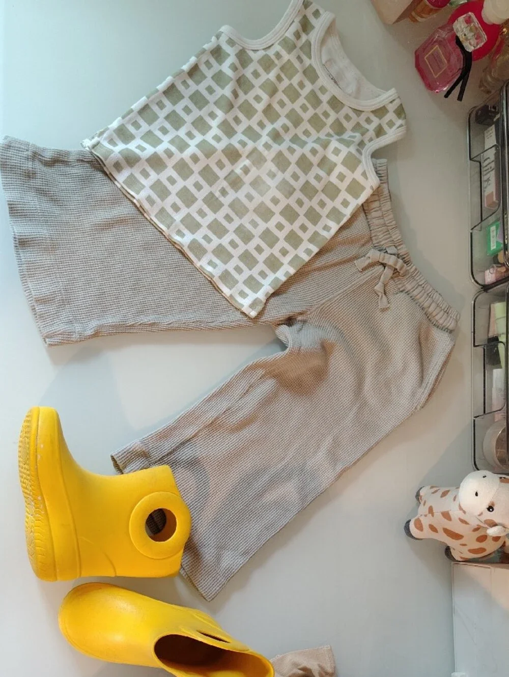 100% Cotton Tank and Waffle Knit Lounge Pants Set Size 3T